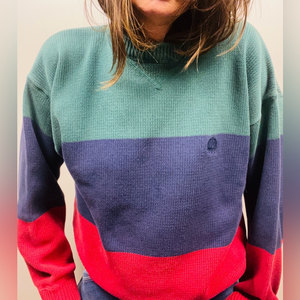 Vintage Great Lakes Recreation Colorblock Crewneck Sweater — Size L